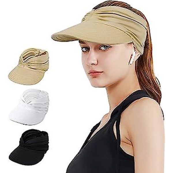 Dam Visor Cap, Bred Brätte Utomhus Solkeps, Fällbar Och Snabbtorkande Upf50+ Solskydd Strandhatt, Kan Användas För Strand, Golf, Löpning