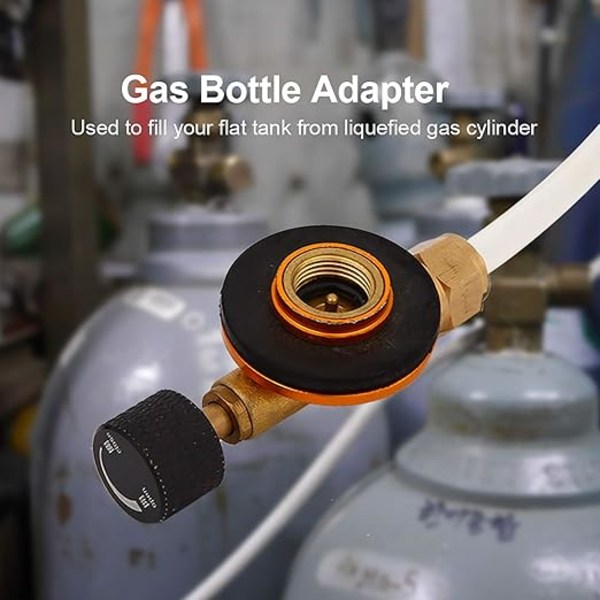 Mångsidig Utomhuscampingspis Gaspåfyllningsadapter Konverterare för LPG-flattank, Idealisk Cylinderkoppling för Vandrare