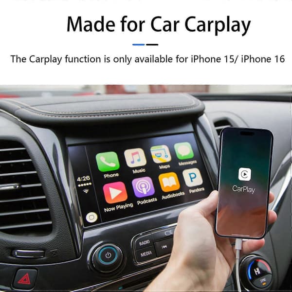 2025 Nyeste Carplay Datakabel for iPhone 15/16, USB A til USB C Datakabel