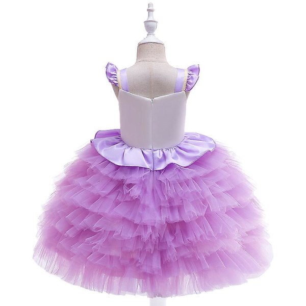 Prinsessekjole til jenter, Jenter Enhjørning Cosplay Karneval Bryllup Prinsessekjole Purple 140