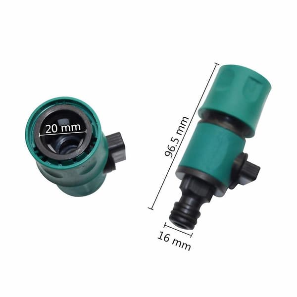 2 st 16mm trädgårdsslang snabbkoppling vattenrör kopplingar med ventil (16mm)