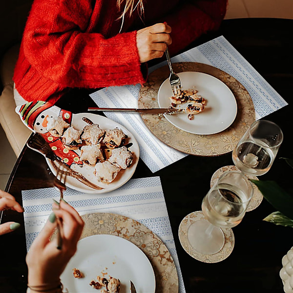 Sininen tabletti, 4 kpl, vinyyliset pöytätabletit, lämmönkestävät, tahroja hylkivät, taitettavat tabletit, pestävät, pyyhittävät tabletit keittiöön