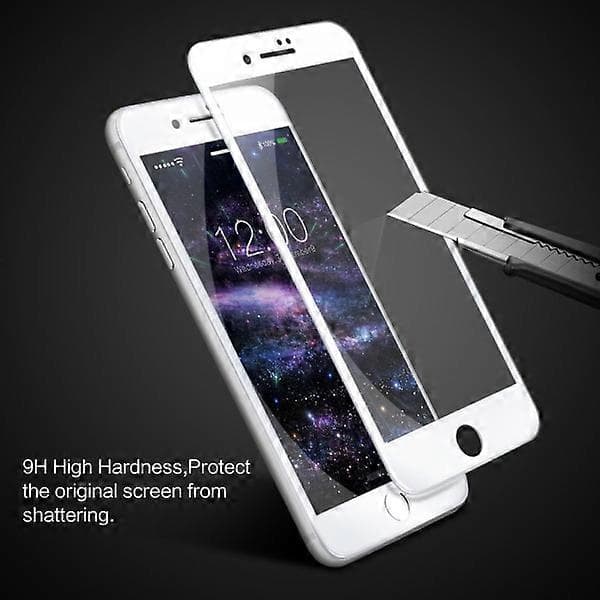Näytönsuoja iPhone 8 Plus Karkaistu lasi Valkoinen