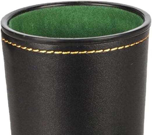 Sett med 5 terningkopper med lokk, filtforing, stille shaker inkluderer 6 prikkete foret sett