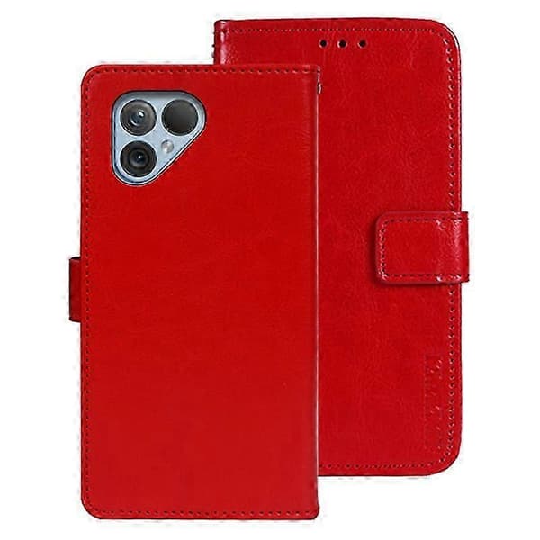 Til Fairphone 5 Etui Stativ Tegnebog Telefon Læder Cover Red