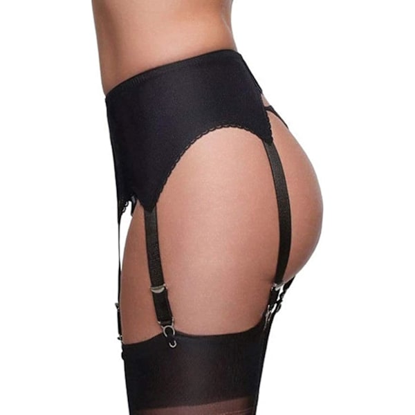 Kvinnors Sexig Strumpebandsbälte Hög Midja Mesh Suspender Bälte Lingerie Kroppsharnesk Benstrumpor XL