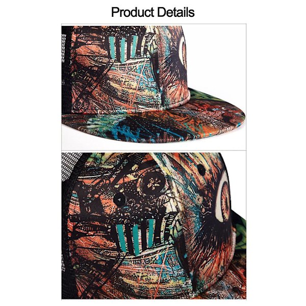 Sommerskyggehatt Grafisk Trykk Hip Hop Hatt Mesh Hatt Pustende Mesh Hatt yellow