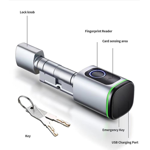 Fingeravtryckslås Smart Låskolv Graffiti Ttlock Bluetooth Trä Dörrlås