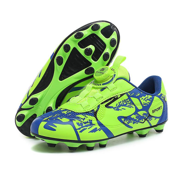 Børne Ungdom Turf Fodboldstøvler Sko Indendørs Fodbold Casual Udendørs Sport 3F306 Green EU 36