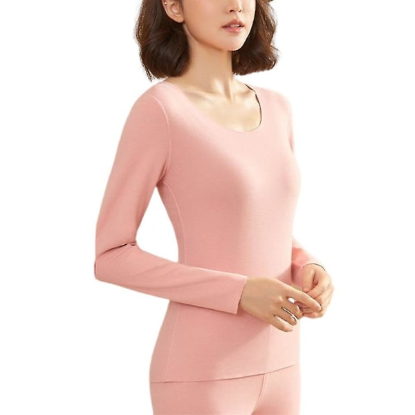 Termisk undertøysett med fleece for kvinner og menn, termisk undertøysbukse L Skin Color Female