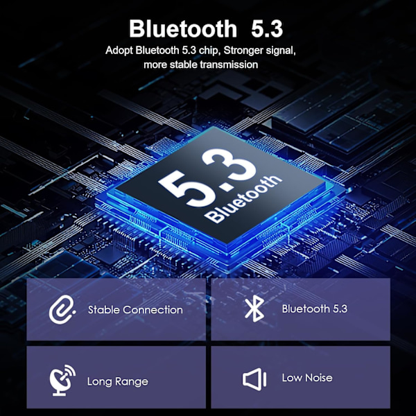 Aux Bluetooth 5.3 Biladapter 3.5mm Sender Modtager Plug & Play Håndfri Opkald