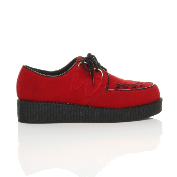 Dam Platform Wedge Lace Up Goth Punk Creepers Skor Stövlar 36