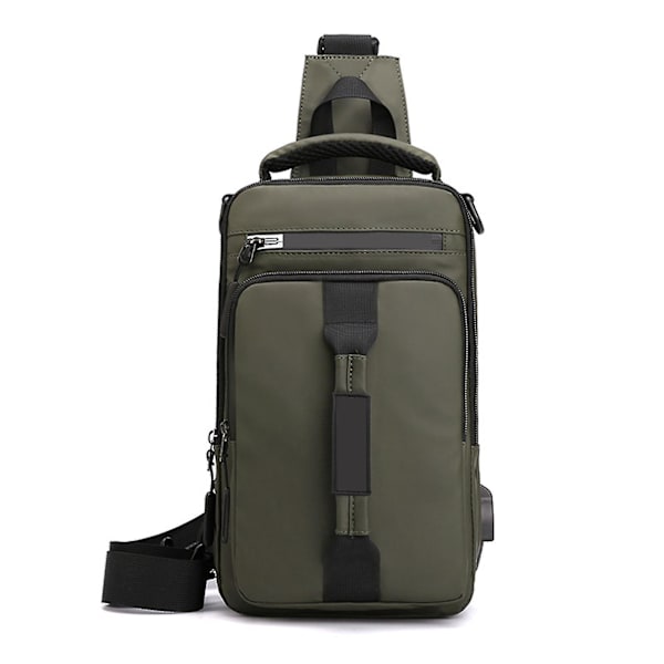 Rintalaukut Rento Monipuolinen Olkalaukku Rintareppu USB-latausliitännällä Army Green