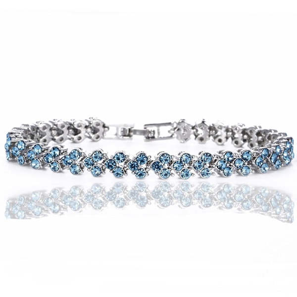 Farverige krystalarmbånd med perler til kvinder, heldig skinnende håndledskæde, slidstærk modehånd Lake Blue