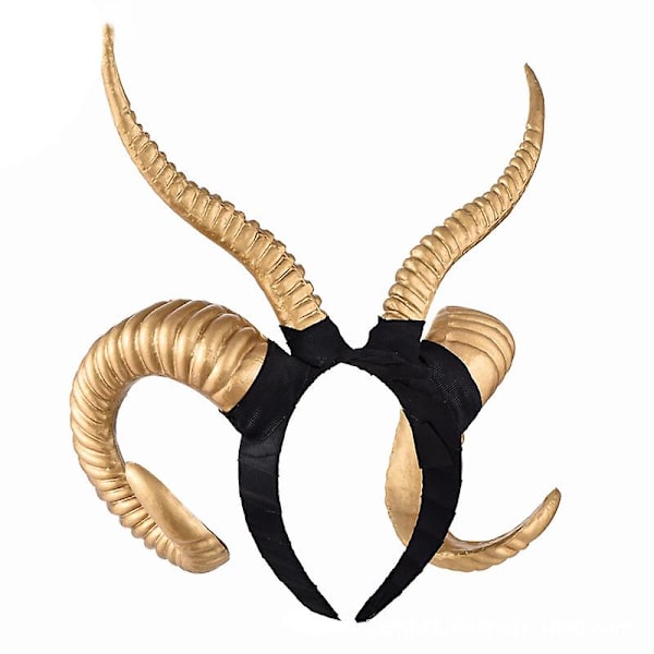 Djævelshorn Pandebånd, Sorte Horn Maleficent Horn Pandebånd Til Halloween Kostume Cosplay Gold