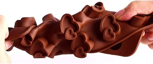 Silikone Hjerte Chokoladeforme 2 Pak Chokolade, Hårdt Slik, Fudge, Gelé