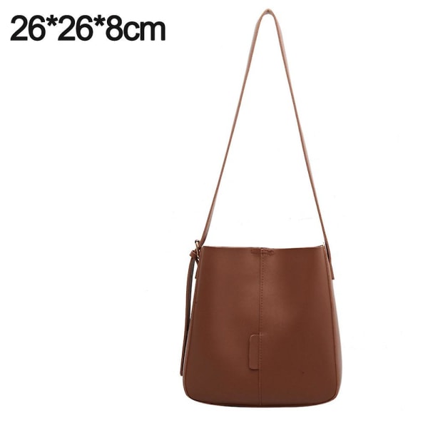 Crossbody Mode Skuldertaske Håndtaske Med Justerbar Rem brown