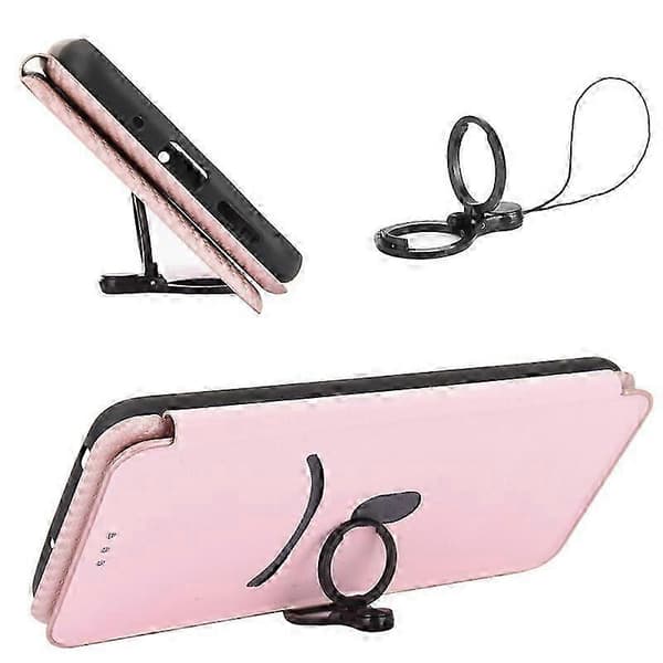 För Xiaomi Redmi Note 13 Pro 5g Läderfodral Med Kortfack Kolfibertextur Rose Gold