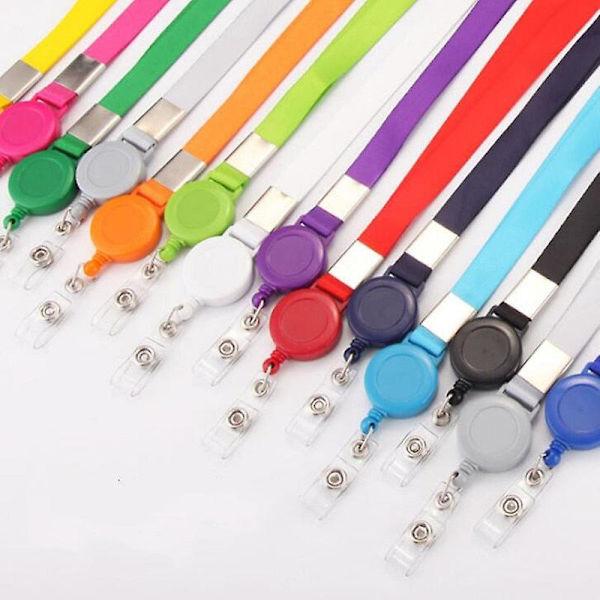 Rulle-lanyard halsrem til badgeholder - kontorartikler Gray