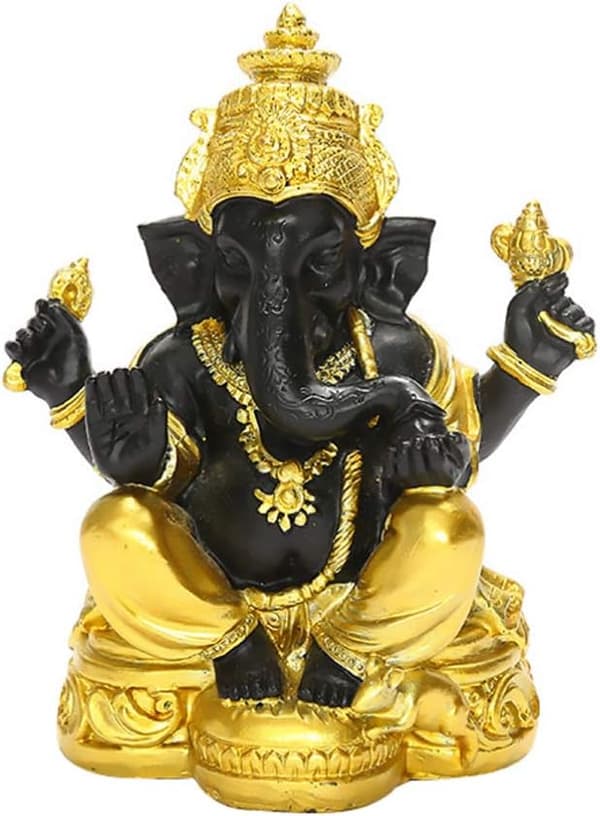 figur guld svart herr elefant figur bord buddhistisk gud  för att samla konst figur