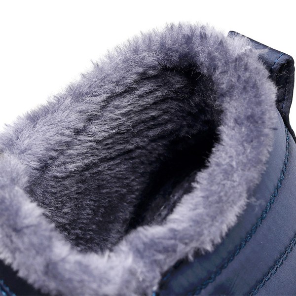 Vinterstøvler Vinter Snestøvler til Mænd og Kvinder Pelsforing Vandtæt Slip On Udendørs Varme Ankelstøvler blue EU 38