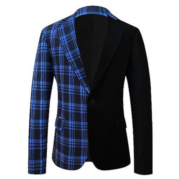 Mænds Smokingjakke, Slank Pasform Stilfuld Blazer Casual Blazer Blue XL