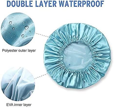 32cm Store Dusjhetter, 2 stk Gjenbrukbare Stilige Spa Hetter for Kvinner Doble Lag Badehette