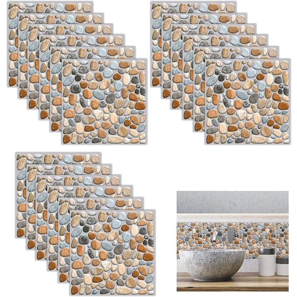 18 stk. Vanntette Selvklebende Fliseklistremerker, PVC Veggdekor (20x20cm)