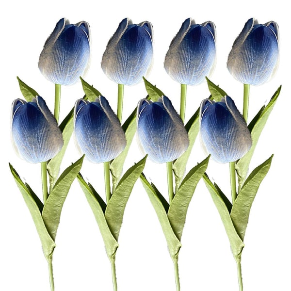 8 stk. Myk Lim Enkel Tulipan Kunstig Blomst Falsk Blomst Hjem Modellhus Dekor Tulipan style3