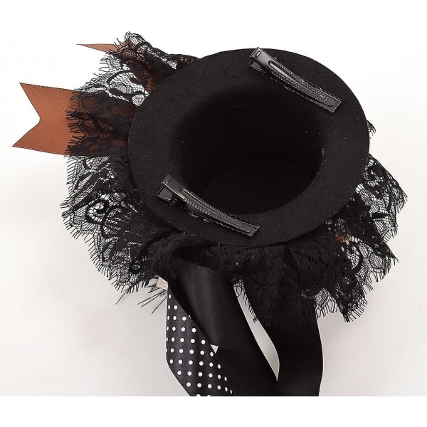 Victorian Steampunk Mini Hatt Hårklype for Kvinner (d) Black 5