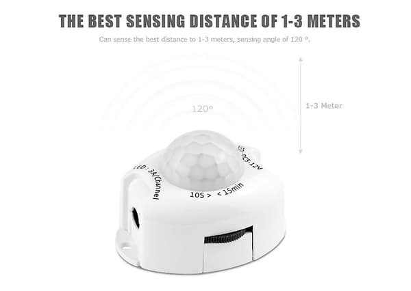 12v LED-remsa med rörelsesensor, vattentät Ip65 (5m, vit)