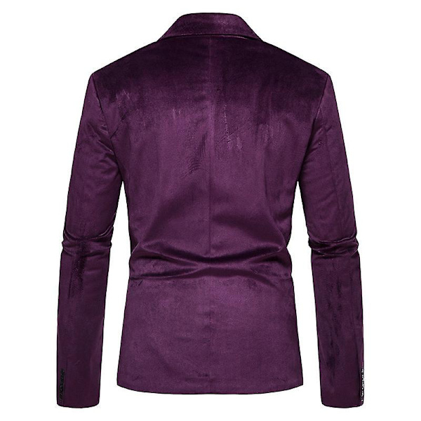 Miesten rento bleiseri, kaksipainikkeinen slim fit -urheilutakki Purple M