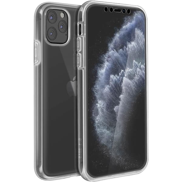 360 Cover til iPhone 11 Pro Max Fleksibel Front & Stiv Bagside - Sort Transparent