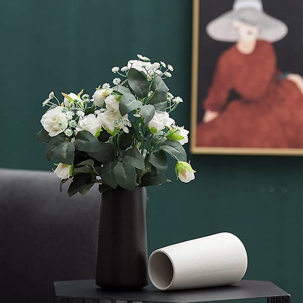Keramisk Vase - Blomstervase Stil Til Moderne Bordhylde Boligindretning, Egnet Til Pejs Soveværelse Køkken