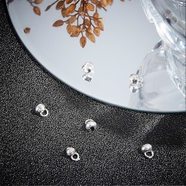 1 Ask 6 Stk Pärltoppar Knutförklädningar Sterlingsilver Järn Crimp Pärlöverdrag med Hål 1,5 mm