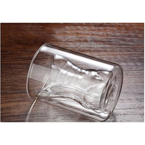 Glaskopp kroppsform 250 ml klara dricksbilder dubbla lager roliga ölkoppar höga borsilikatvinglas (man)