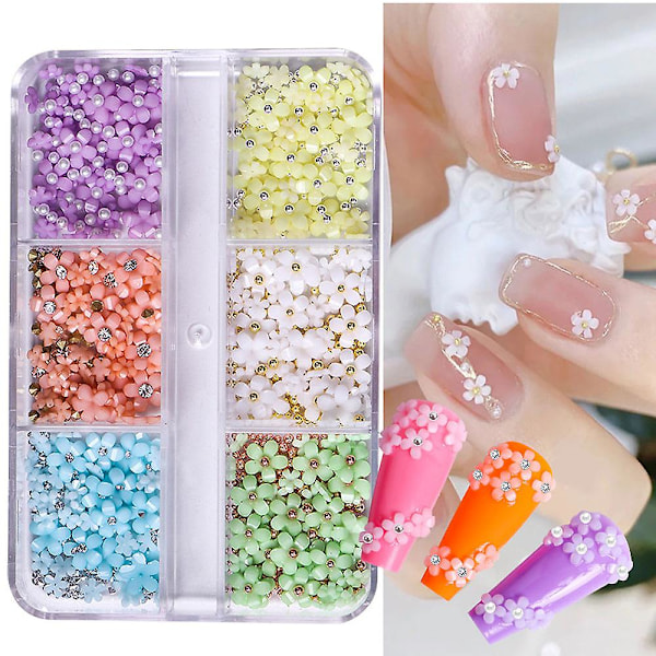 Blommig nagelkonstfärg Nagelkonsttillbehör för kvinnor barn flickor nageldekorationer style3