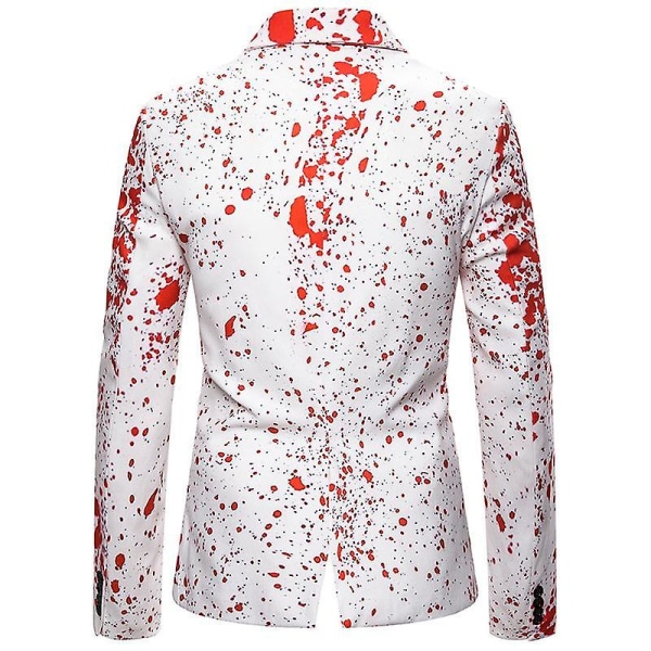 Herre Slim Fit Mode Juleprintede Blazere Til Jul, Nytår White XL