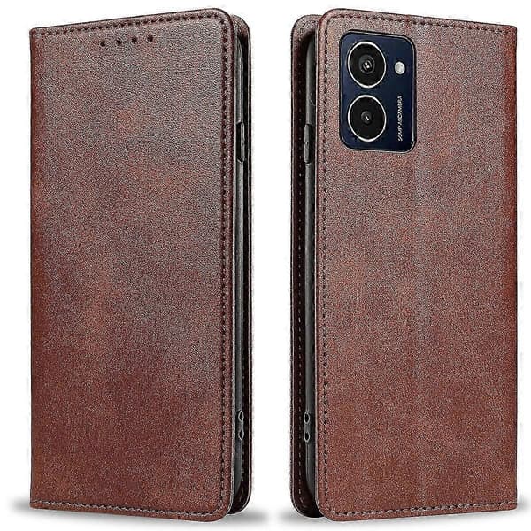 Plånboksfodral i läder för Hmd Pulse Pro med stark magnetisk stängning Brown