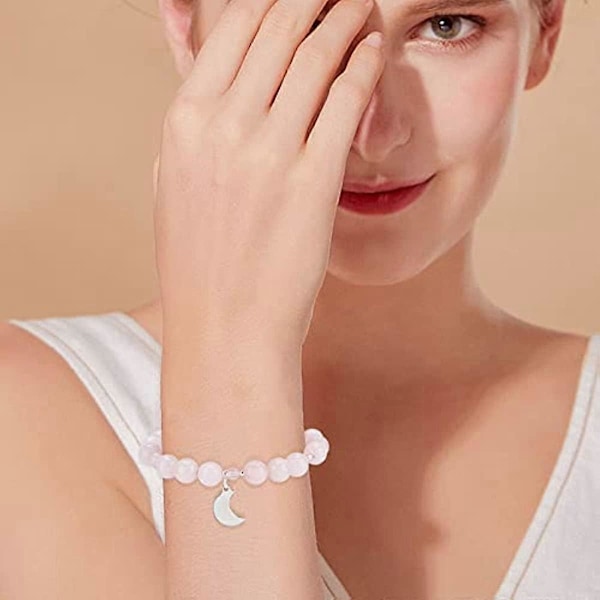 320 stk. 4 Stilarter Naturlige Rosenkvarts Perler 4mm/6mm/8mm/10mm Runde Pink Sten Perler Tråde Løse Ædelstens Perler til Armbånd Halskæde Smykkefremstilling H
