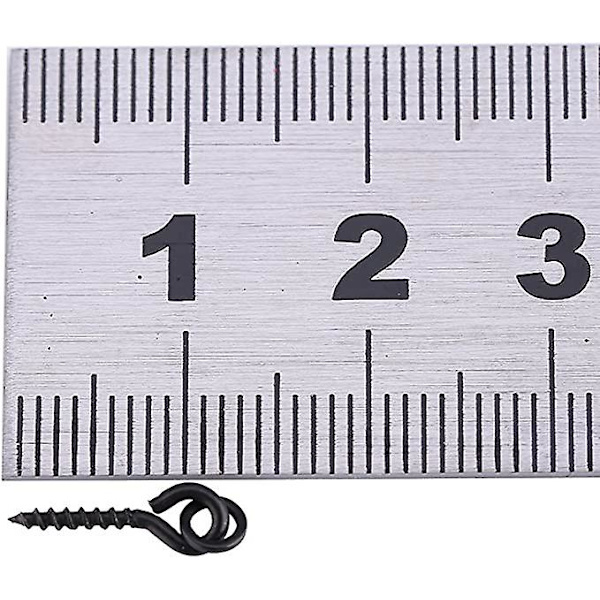 100 kpl 15 mm syöttiruuvit kalastukseen, Boilie-syöttiruuvit, viehelukot pyöreällä lenkkileikarilla, kalastustarvikkeet, himmeä musta