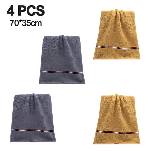 Luksuriøse håndklæder, 100% bomuld, hurtigtørrende, bløde og absorberende badehåndklæder, 4-pak Yellow*Gray