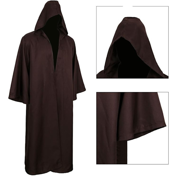 Aikuisten Halloween-asu, roikkuva karnevaalipuku, tunika, hupparitakki, cosplay-viitta brown XL