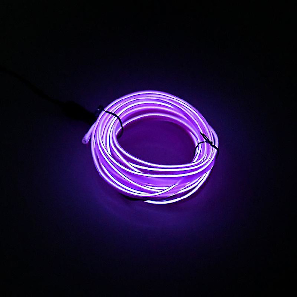 5m Bilinredning Tillbehör Atmosfär Lampa Kallt Ljus Linje Diy Dekorativ Instrumentpanel Konsol Auto Led Ambient Ljus Purple 2 meters
