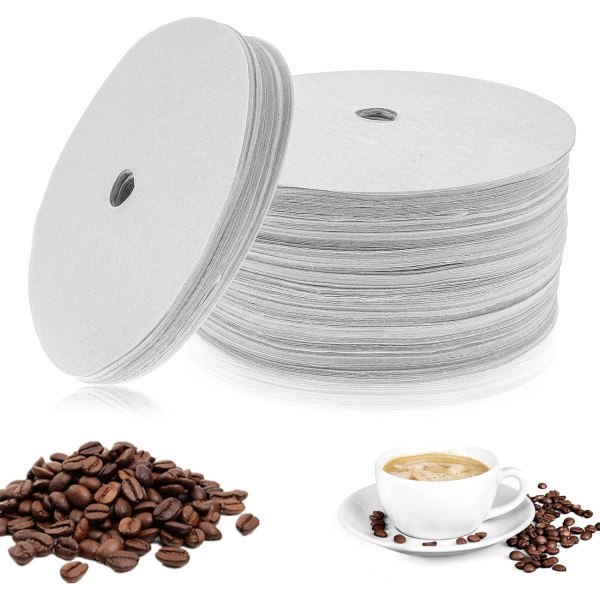 200 st runda kaffefilter för perkolator, 9,5 cm engångskaffefilter i papper, naturliga oblekta kaffefilter kompatibla med Bozeman Percolato