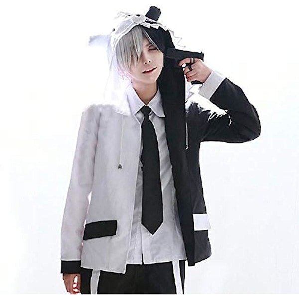 Sort Hvid Bjørn Cosplay Kostume Danganronpa Dragt Træningsuniform Er Unisex Top Jakke M