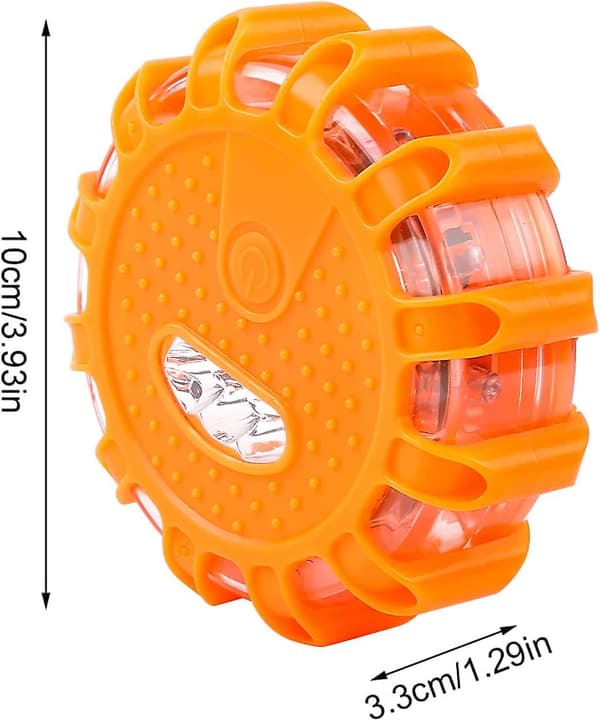 2 stk. LED-blinklys, blinklys, nødadvarselslys med magnetisk base og 9 blinkende tilstande (2 stk.)