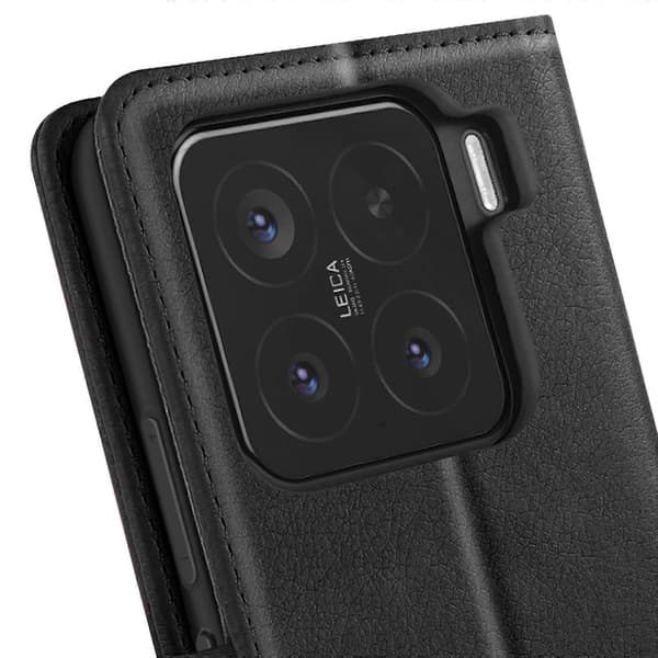Etui til Xiaomi 15 Clapet Wallet og Videoholder, Sort