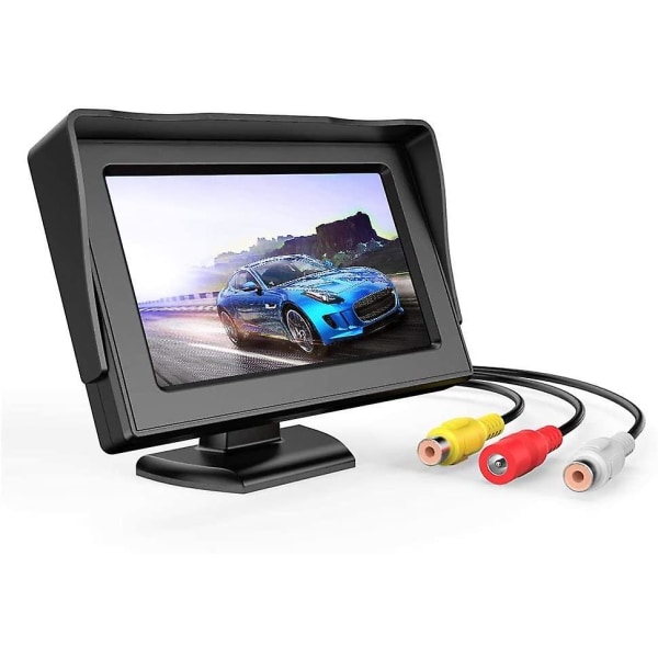 Backkamera LCD-skärm, 4,3 tums backkamera med vattentät skärm, för suv-lastbil, för bil