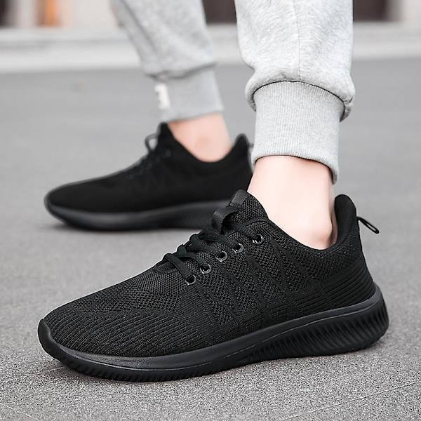 Løbesko til mænd Letvægt Åndbare Vandresko Atletiske Mode Sneakers 3Dsf022 Black EU 41